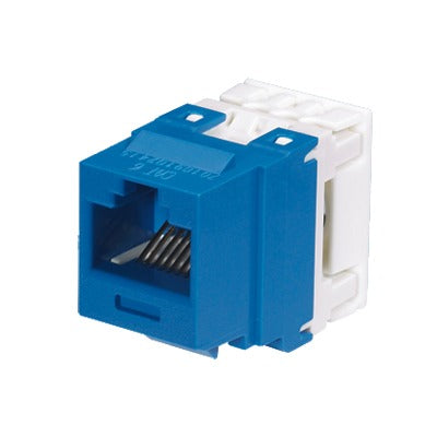 Conector Jack Estilo 110 (De Impacto), Tipo Keystone, Categoría 6, De 8 Posiciones Y 8 Cables, Color Azul