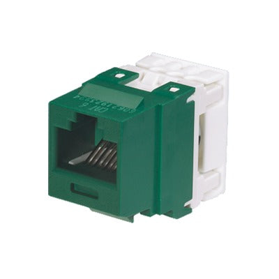 Conector Jack Estilo 110 (De Impacto), Tipo Keystone, Categoría 6, De 8 Posiciones Y 8 Cables, Color Verde