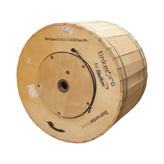 Carrete De 4 Km De Fibra Óptica Aérea Mini Figura 8, G.652D, Monomodo De 6 Hilos, Exterior, Span 80, Loose Tube