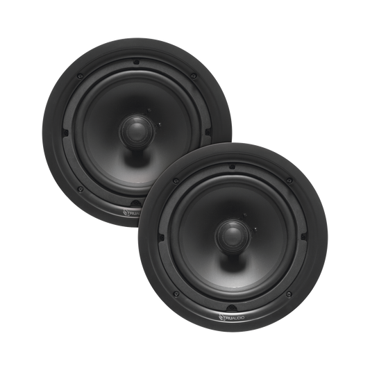 PAR de Altavoces de techo Phantom de 2 vías, woofer de polietileno inyectado de 8in, tweeter giratorio 1in, 5-120 watts, 8 Ohms