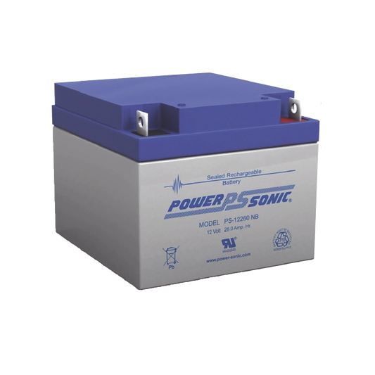 Batería De Respaldo Ul De 12V 26Ah / Ideal Para Sistemas De Detección De Incendio / Control De Acceso / Intrusión / Videovigilancia / Terminales Tipo Nb