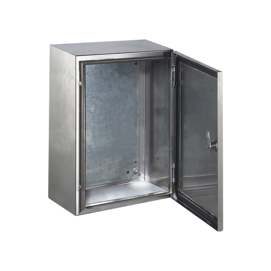 Gabinete De Acero Inoxidable Ip66 Uso En Intemperie (300 X 400 X 200 Mm) Con Placa Interna Galvanizada.