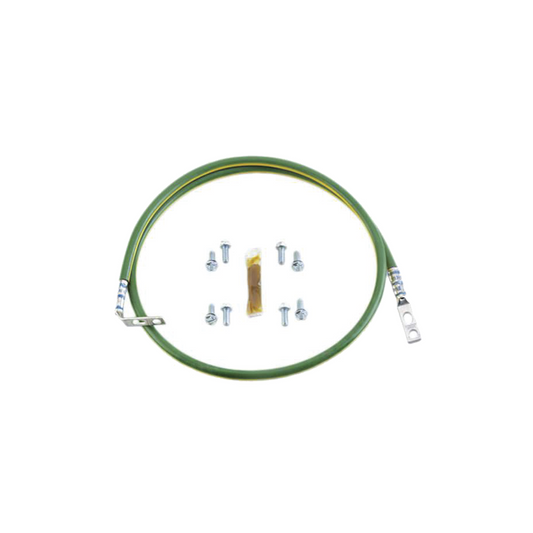 Jumper Para Aterrizar Equipos En Racks O Gabinetes, 6 Awg, Con Terminal Doblada A 45 Grados, Para Conexión A Tierra Y Terminal Recta Para Equipos, 61 Cm De Largo