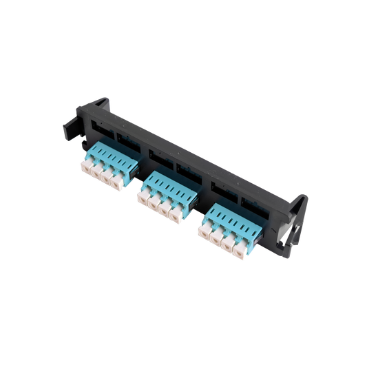 Placa Acopladora De Fibra Óptica Quick-Pack, Con 6 Conectores Lc Duplex (12 Fibras), Para Fibra Multimodo, Aqua