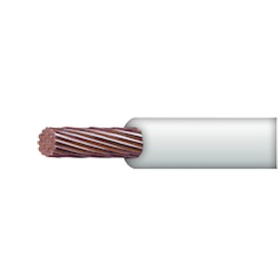 Cable 8 Awg Color Blanco,Conductor De Cobre Suave Cableado. Aislamiento De Pvc, Autoextinguible. (Venta Por Metro)