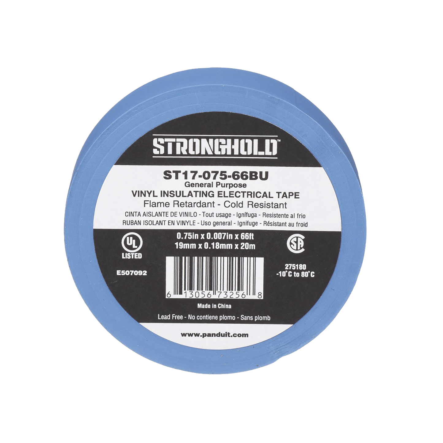 Cinta Eléctrica Para Aislar, De Pvc, Uso General, Grosor De 0.18Mm (7 Mil), Ancho De 19Mm, Y 20.12M De Largo, Color Azul