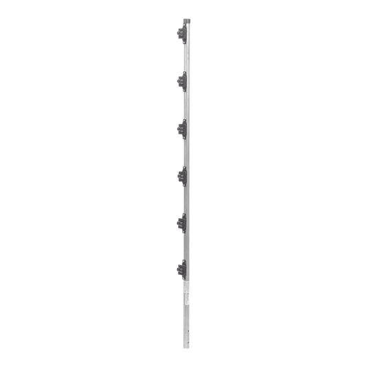 Poste Con 6 Aisladores De Paso Para Cerca Electrificada. Tubo Galva. De 1.4M, Cal. 18 De 1" Diam. (Sin Pintar).
