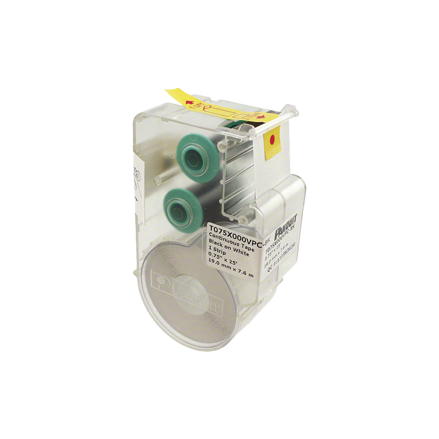 Casete De Etiquetas De Vinilo De Cinta Continua, Color Negro Sobre Blanco, Uso Interior/Exterior, 19.05 Mm De Ancho X 7.6 Metros De Largo