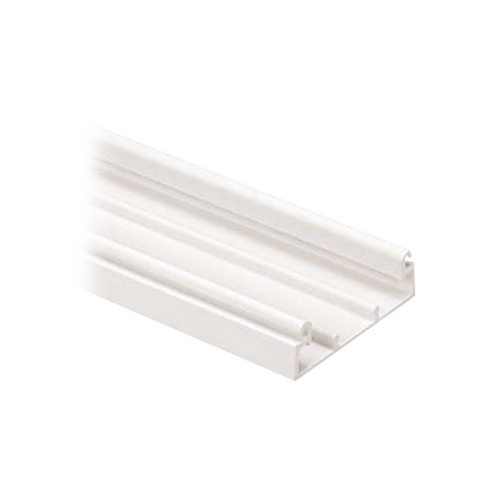 Base Para Canaleta T-45, De Pvc Rígido, Con Cinta Adhesiva Y Orificios Pre-Perforados Para Montaje, 60.3 X 18.5 X 2400 Mm, Color Blanco Mate