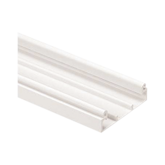 Base Para Canaleta T-70, De Pvc Rígido, Con Orificios Perforados Para Montaje, 103.3 X 44.9 X 1828.8 Mm, Color Blanco