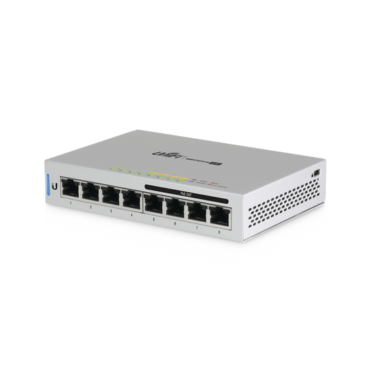 Switch Unifi Administrable Capa 2 De 8 Puertos Gigabit (4 Puertos Gigabit Poe 802.3Af Y 4 Puertos Gigabit Ethernet) 60W