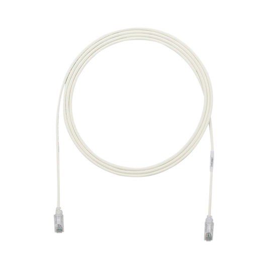 Cable de Parcheo TX6, UTP Cat6, Diámetro Reducido (28AWG), Color Blanco Gris, 7ft