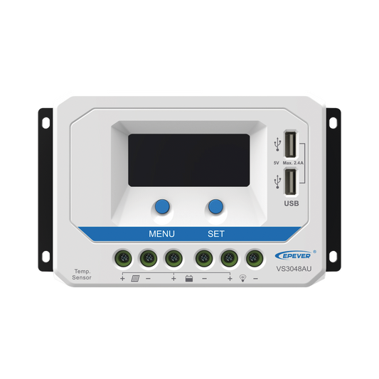 Controlador Solar De Carga Pwm 12/24/36/48 V 30 A, Salida Usb, Con Display