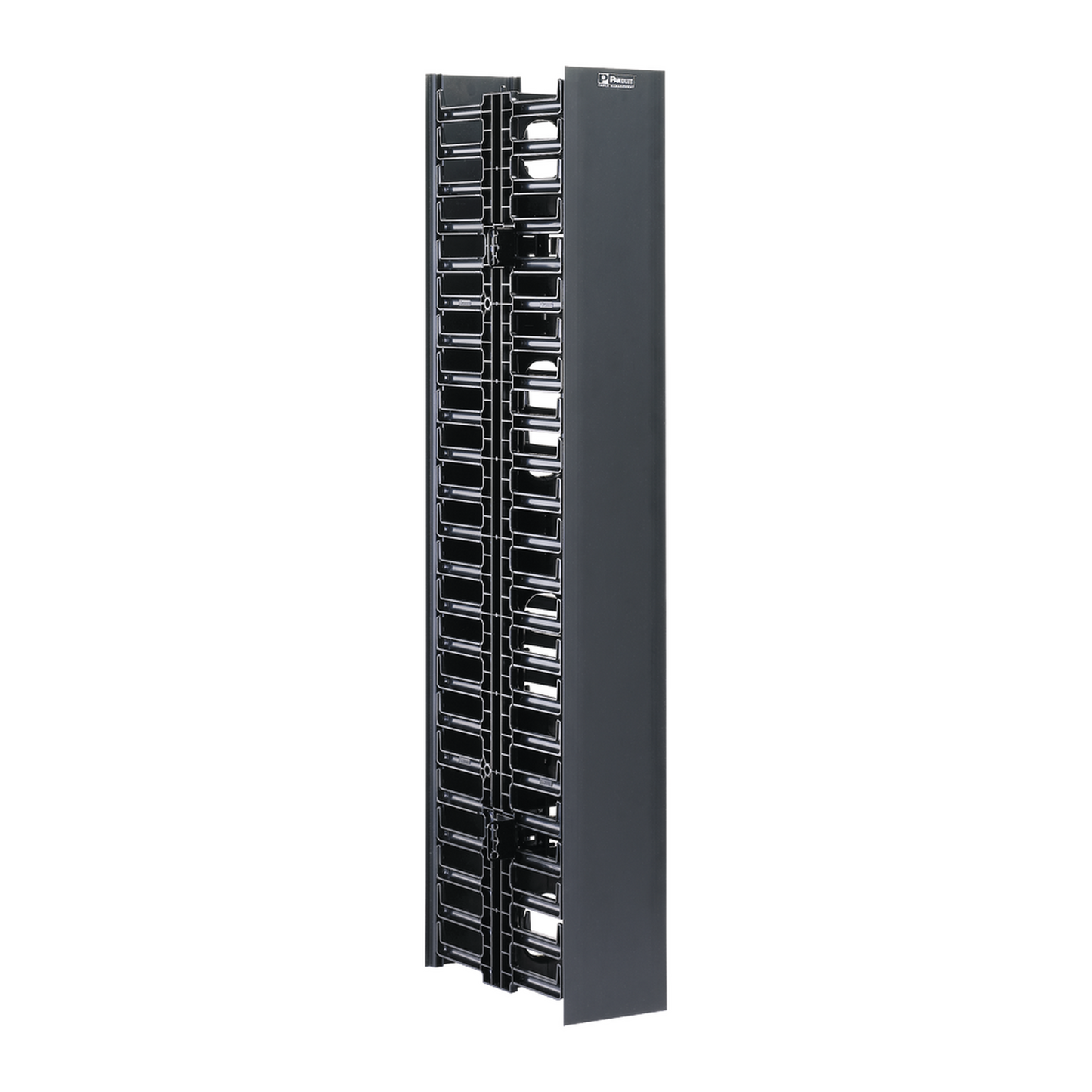 Organizador Vertical Doble Netrunner, Para Rack Abierto De 45 Unidades, 6.7In De Ancho, Color Negro